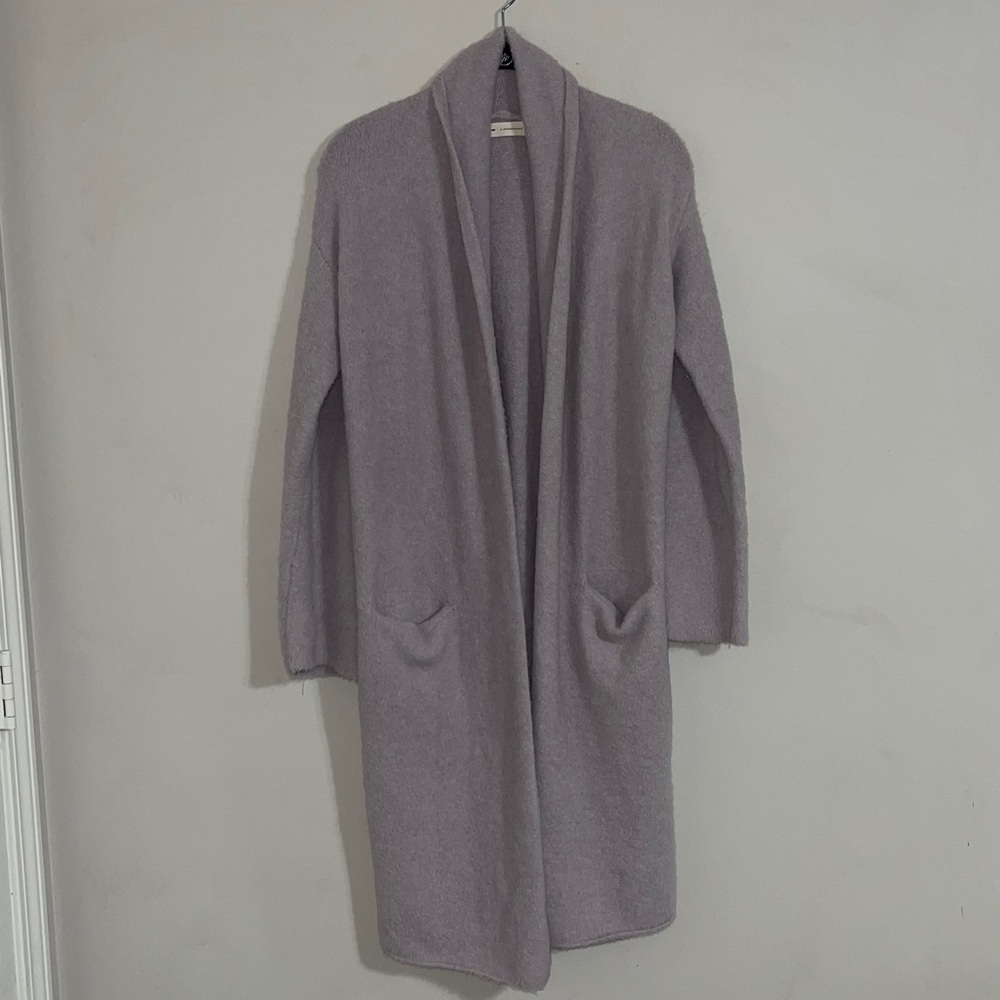 Anthropologie sleeping on snow long open front pocket cardigan medium